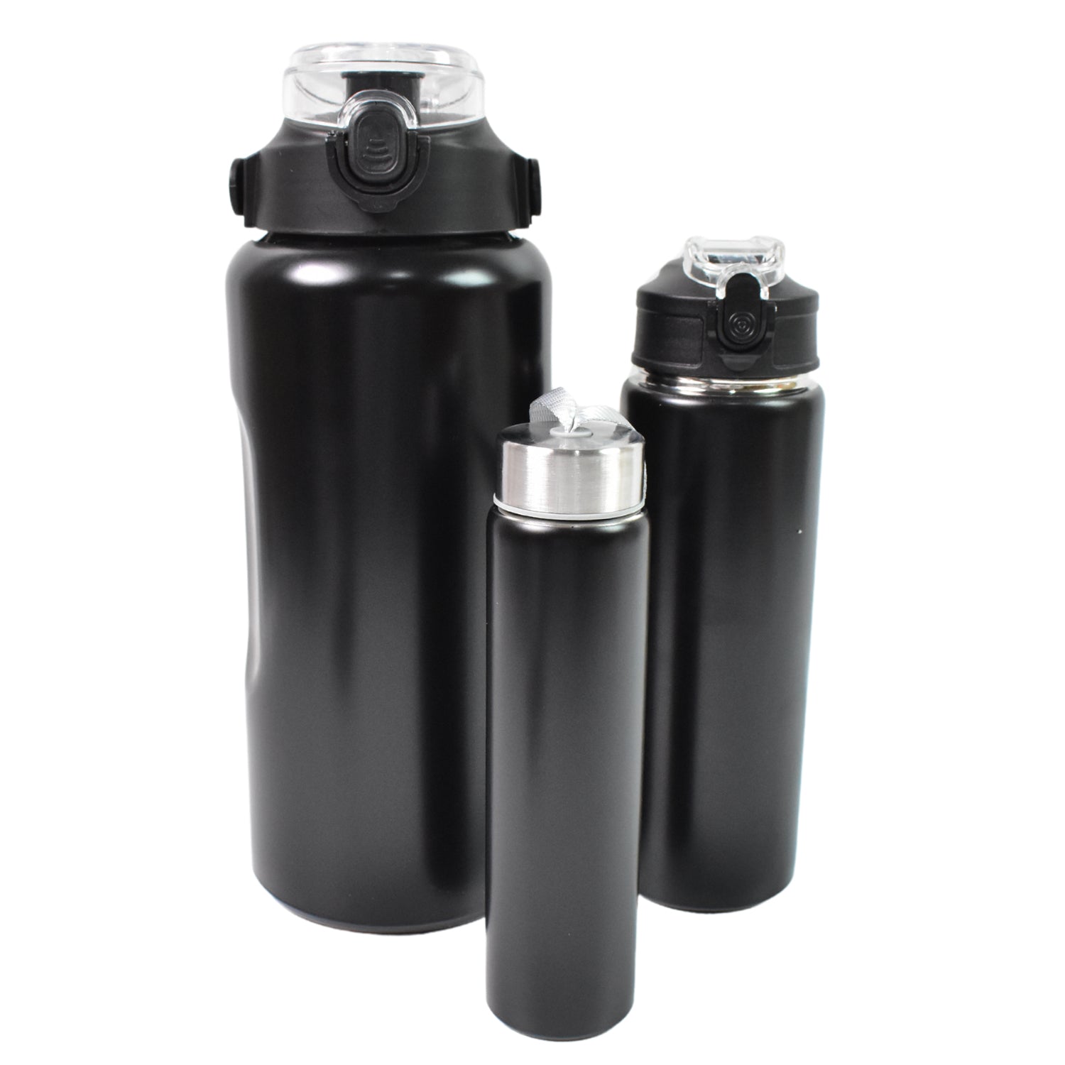 3 In 1 Stainless Steel Insulated Water Bottle Double Wall Vacuum (3 Pcs Set  Different Size) 3 In 1 Stainless Steel Insulated Water Bottle Double Wall Vacuum (3 Pcs Set  Different Size)